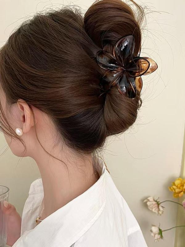 Women's Elegant Flower Design Hair Claws, 3 Counts Cute Trendy Hair Claws, Fashionable Hair Accessories for Women & Girls for Hairstyle Ideas