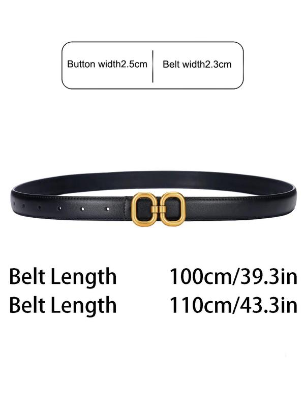 Women's Solid Color Buckle Belt, 2024 New Style Pu Leather Belt for Casual Outfits, Fashion Belt for Party, Daily Clothing Decor, Trendy All-match Belt for Birthday Gift