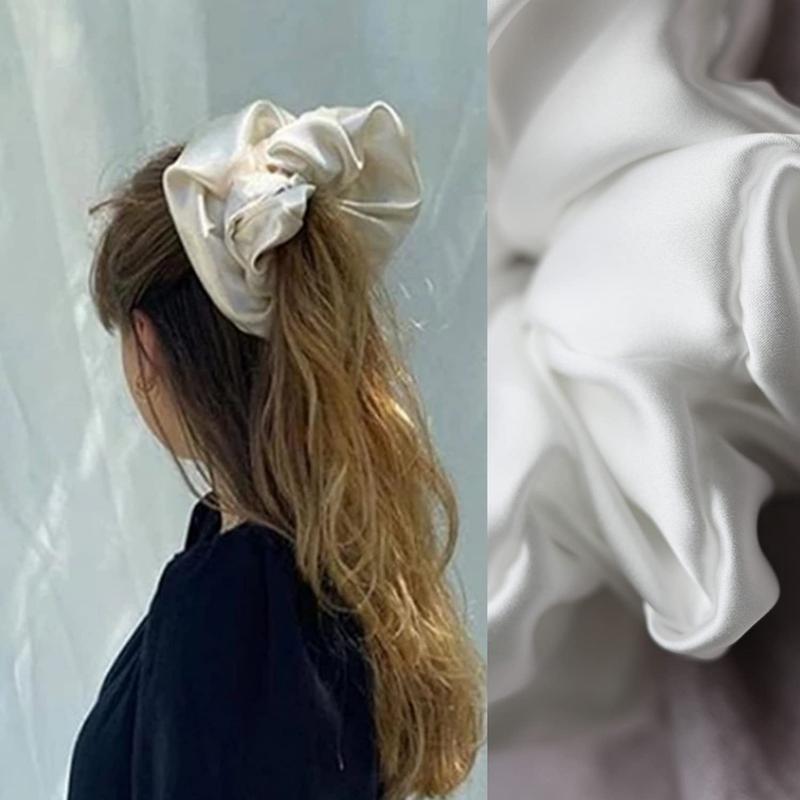 Large Satin Scrunchies Sleeping Scrunchie No Damage Big Satin Silk Scrunchies for Women(A)