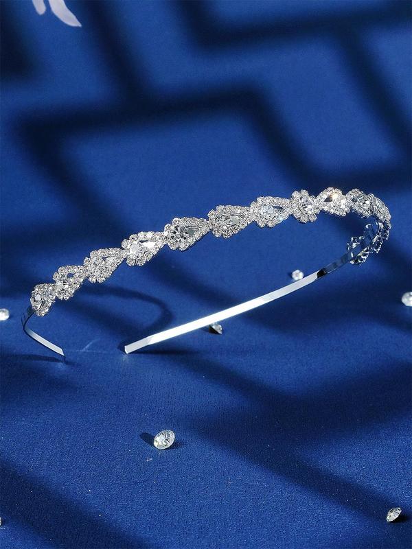 Rhinestone Decorated Bridal Headwear, Temperament Hair Hoop for Women & Girls, Elegant Exquisite Headband for Wedding Bridal, Fashion Accessories for Party, Daily Decor