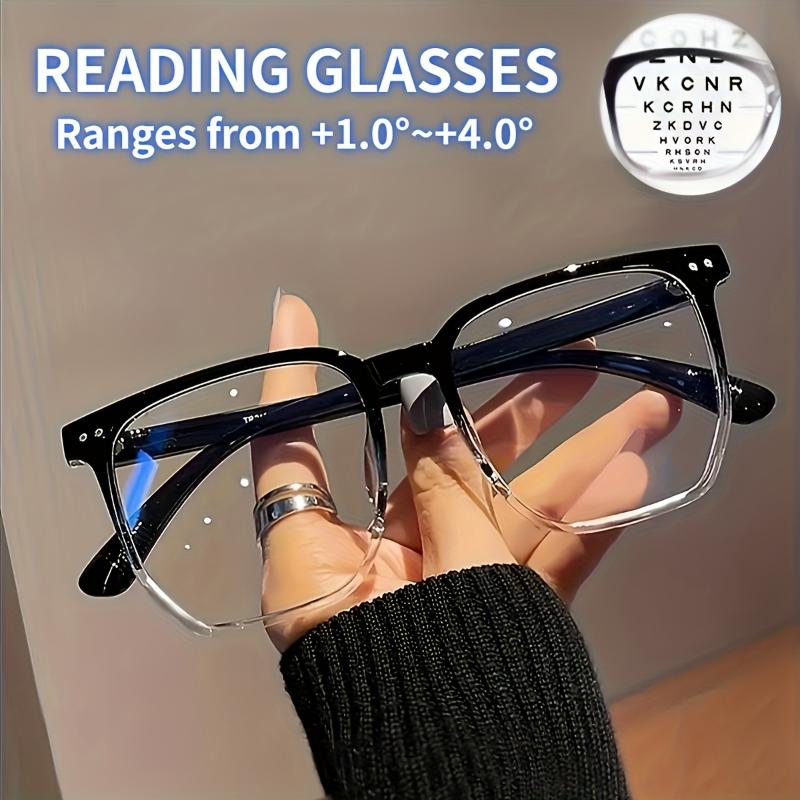 Vintage Square Frame Glasses - Stylish Clear Lens, Casual Fashion, Decorative Spectacles for Women and Men with Prescriptions from +1.0 to +4.0, Perfect for Computer Use