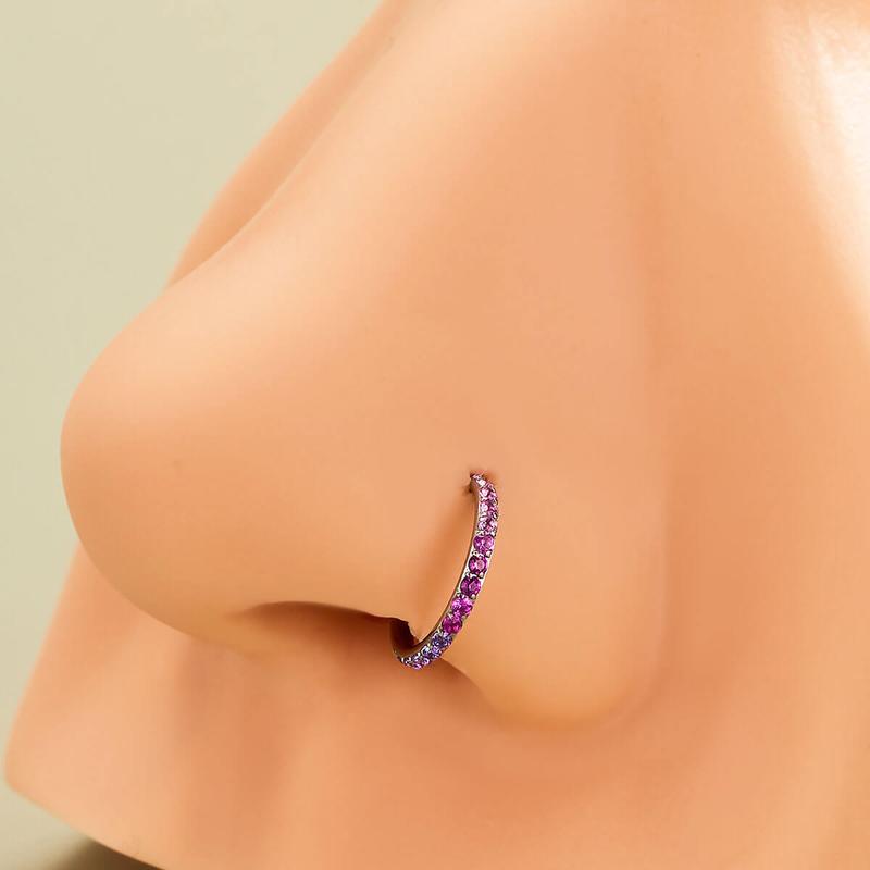 Oufer 20G Ombre CZ Hinged Segment Nose Ring Nose Hoop