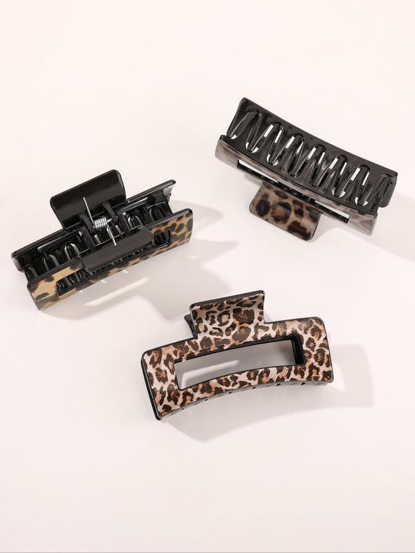 3pcs set Fashion Leopard Pattern Hair Claws, Casual and Versatile Hair Accessories for Women, Exquisite for Birthday Gifts