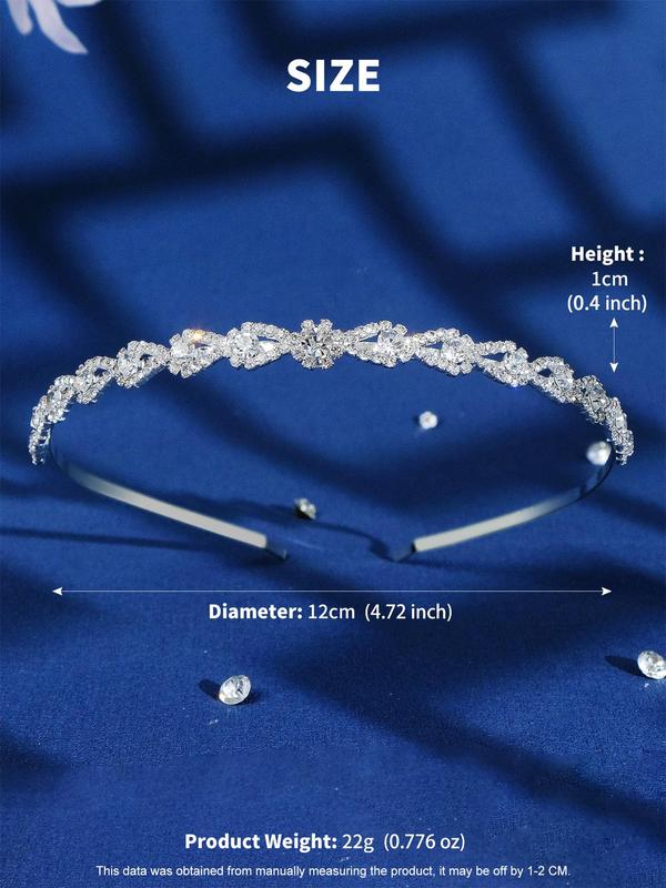 Rhinestone Decorated Bridal Headwear, Temperament Hair Hoop for Women & Girls, Elegant Exquisite Headband for Wedding Bridal, Fashion Accessories for Party, Daily Decor