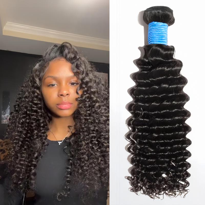 [Ashine] 12-30 Inch Luxury Salon Quality Deep Wavy Deep Curly Virgin Brazilian Bundles 100% Human Hair Natural Black with Closure Curly