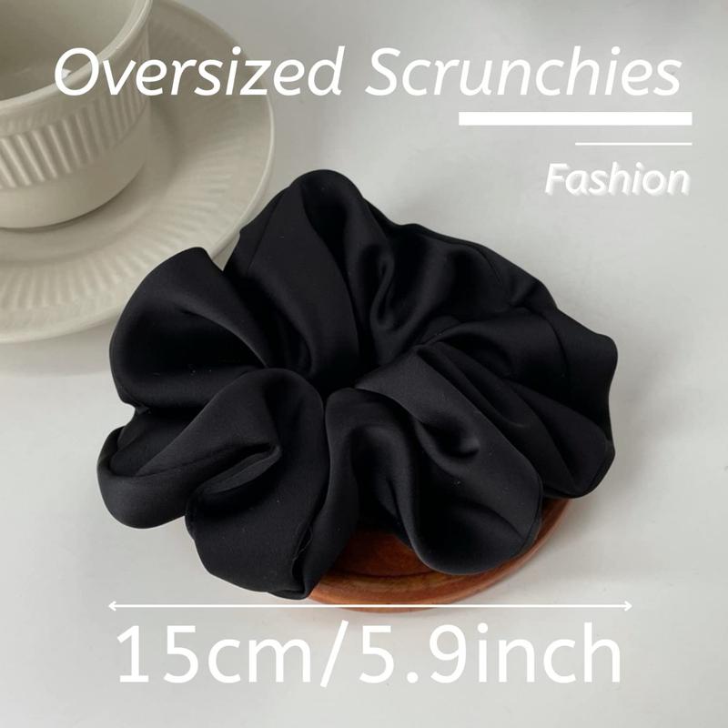 Large Satin Scrunchies Sleeping Scrunchie No Damage Big Satin Silk Scrunchies for Women(A)