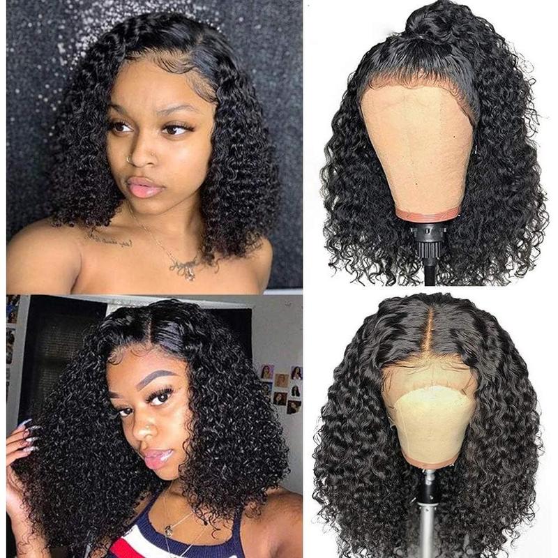 Beauhair lace front wigs human hair pre plucked Brazilian Kinky curly lace frontal wig with baby hair natural hair wigs for black women (14 inches, curly wigs)