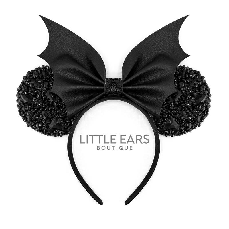 Bat Bow Sparkle Mickey Ears