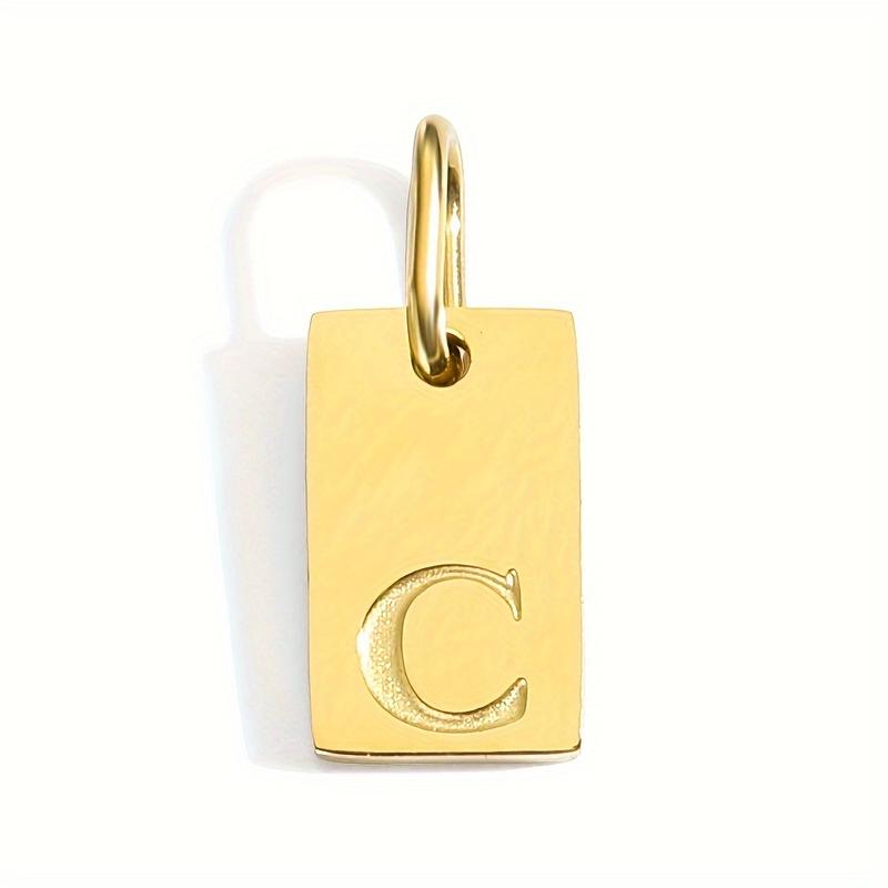 Stainless Steel Alphabet Charm Pendant Jewelry Making Accessory, 26 Letters Available