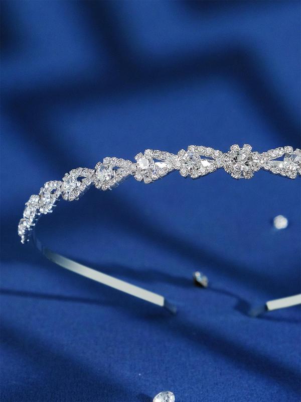 Rhinestone Decorated Bridal Headwear, Temperament Hair Hoop for Women & Girls, Elegant Exquisite Headband for Wedding Bridal, Fashion Accessories for Party, Daily Decor