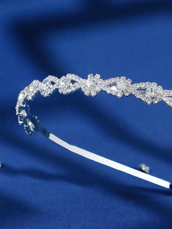 Rhinestone Decorated Bridal Headwear, Temperament Hair Hoop for Women & Girls, Elegant Exquisite Headband for Wedding Bridal, Fashion Accessories for Party, Daily Decor