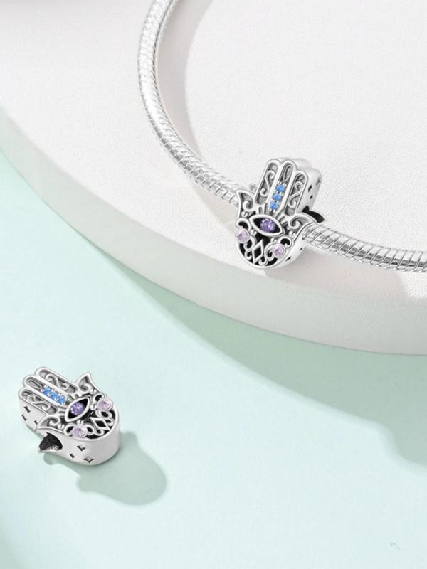 Rhinestone Decorated Hand Shaped Design Pendant, Fashionable DIY Jewelry for Women & Girls, Trendy All-match & Exquisite Jewelry for Birthday Gift