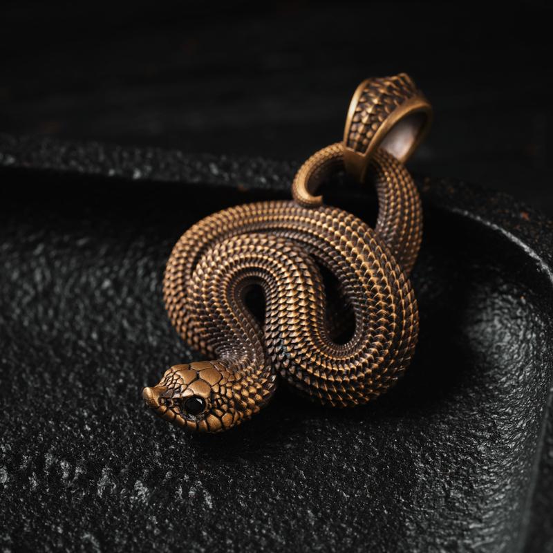 Hognose Snake Pendant for Necklace Snake Statement Charm Goth Animal Novelty Jewelry Gift for Men Women