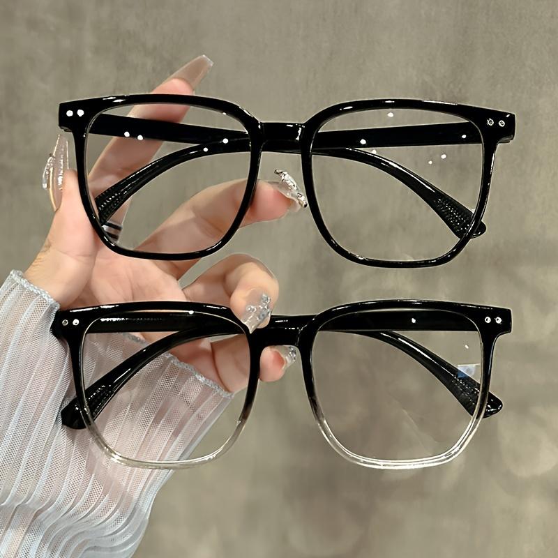 Vintage Square Frame Glasses - Stylish Clear Lens, Casual Fashion, Decorative Spectacles for Women and Men with Prescriptions from +1.0 to +4.0, Perfect for Computer Use