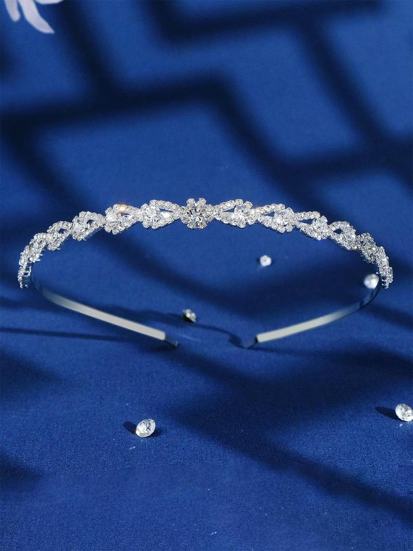 Rhinestone Decorated Bridal Headwear, Temperament Hair Hoop for Women & Girls, Elegant Exquisite Headband for Wedding Bridal, Fashion Accessories for Party, Daily Decor