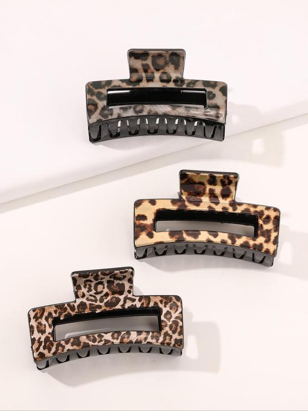 3pcs set Fashion Leopard Pattern Hair Claws, Casual and Versatile Hair Accessories for Women, Exquisite for Birthday Gifts