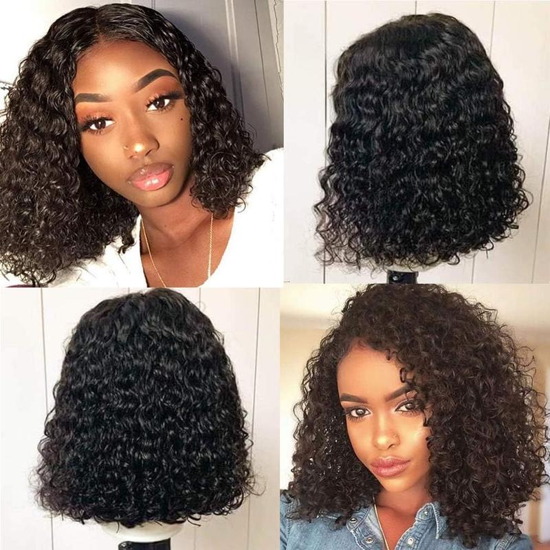 Beauhair lace front wigs human hair pre plucked Brazilian Kinky curly lace frontal wig with baby hair natural hair wigs for black women (14 inches, curly wigs)