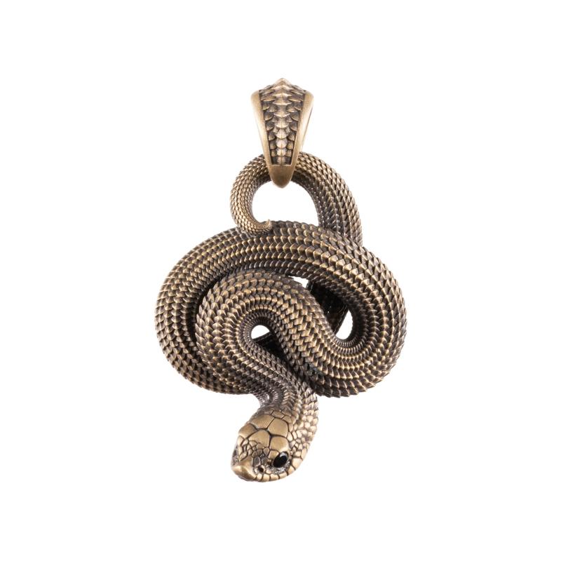 Hognose Snake Pendant for Necklace Snake Statement Charm Goth Animal Novelty Jewelry Gift for Men Women