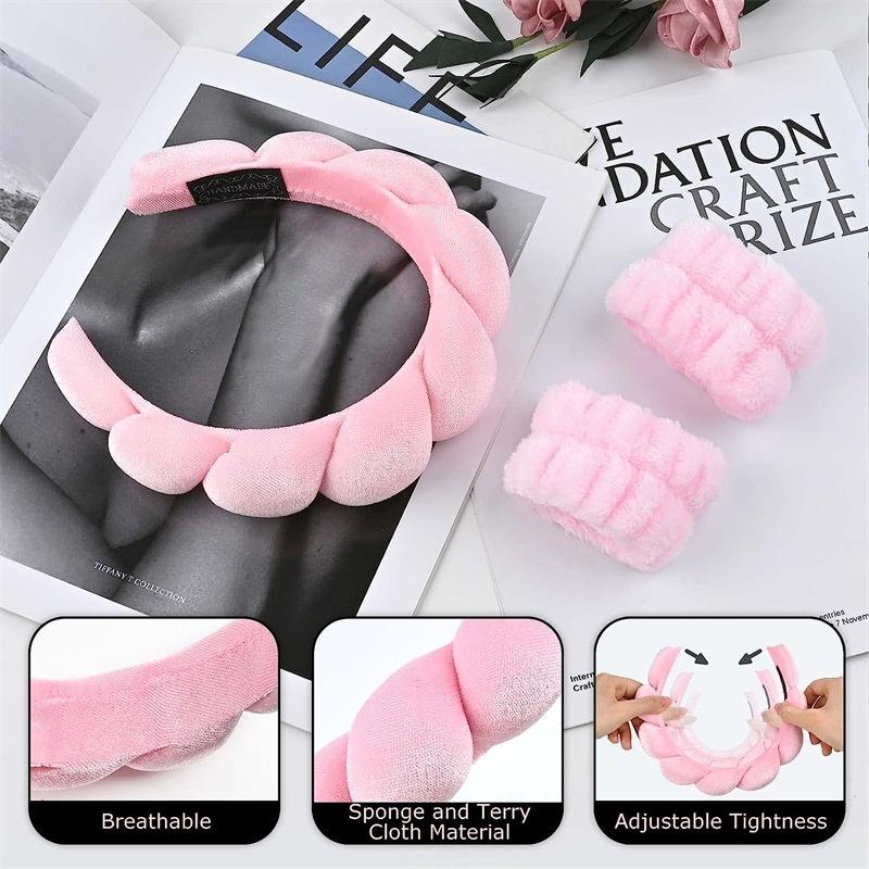 Cute Hair Accessories Sets 6counts set Hair Tie & Wristband & Hair Hoop & Hair Claw for Women & Girls Summer Fashion Women Headband Accessories for Daily Face Wash and Makeup