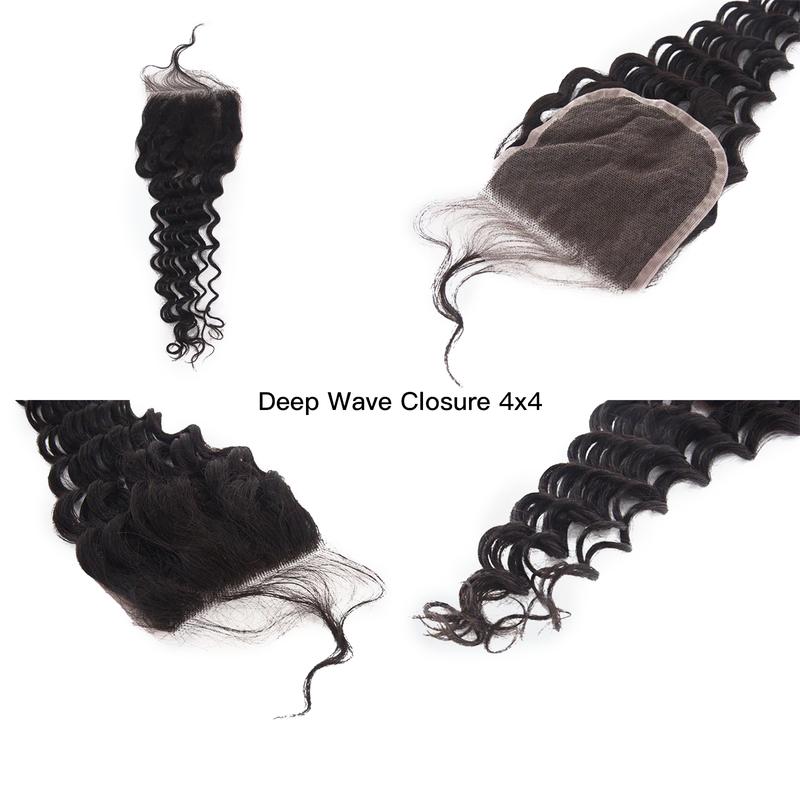 [Ashine] 12-30 Inch Luxury Salon Quality Deep Wavy Deep Curly Virgin Brazilian Bundles 100% Human Hair Natural Black with Closure Curly