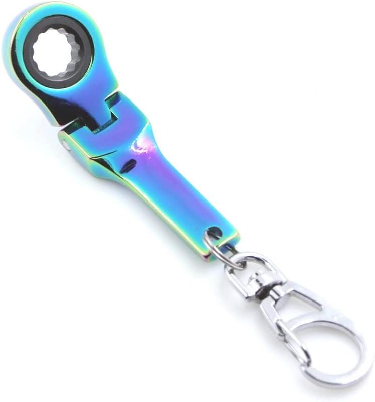 10mm Socket Ratchet Wrench Keychain Key Ring (Optional Free Mini Tape Measurement or Free Mini Toy Wrench Spanner Keychain) Automotive Part Car Auto Key Chain