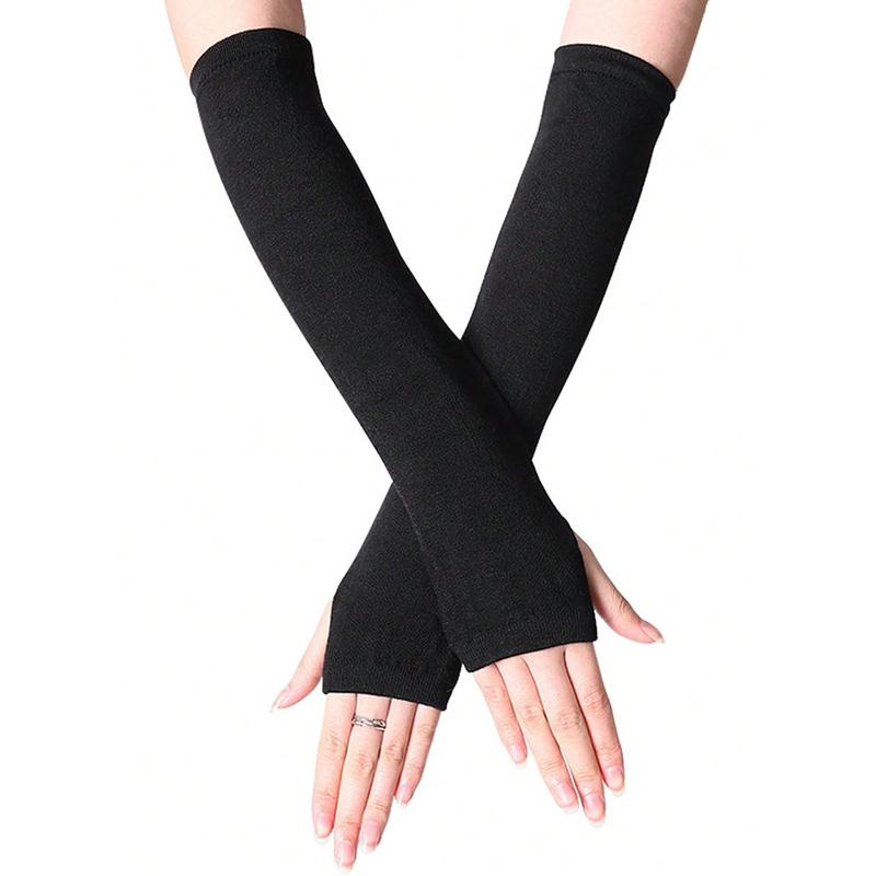 Luna Aurora  Arm Sleeves Women Long Fingerless Gloves Knit Arm Warmer For Women Knit Mitten Gloves With Thumb Hole Halloween Accessories Winter GlovesCold Gloves