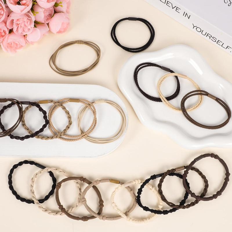 40  Boho Hair Ties, Hair Ties Bracelets for Women Neutral Colors Hair Ties No  Boho Hair Accessories