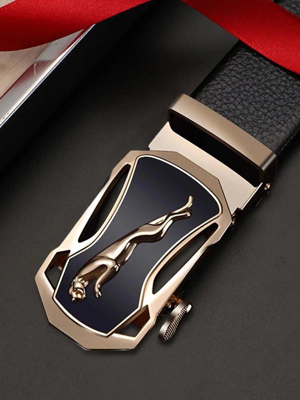 Fashion Men's Automatic Buckle Belt, Business Casual PU Leather Belt