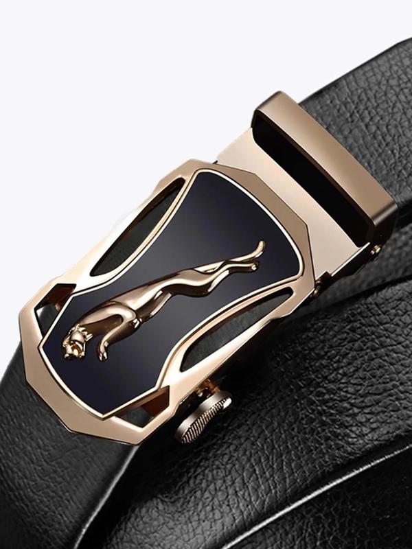 Fashion Men's Automatic Buckle Belt, Business Casual PU Leather Belt