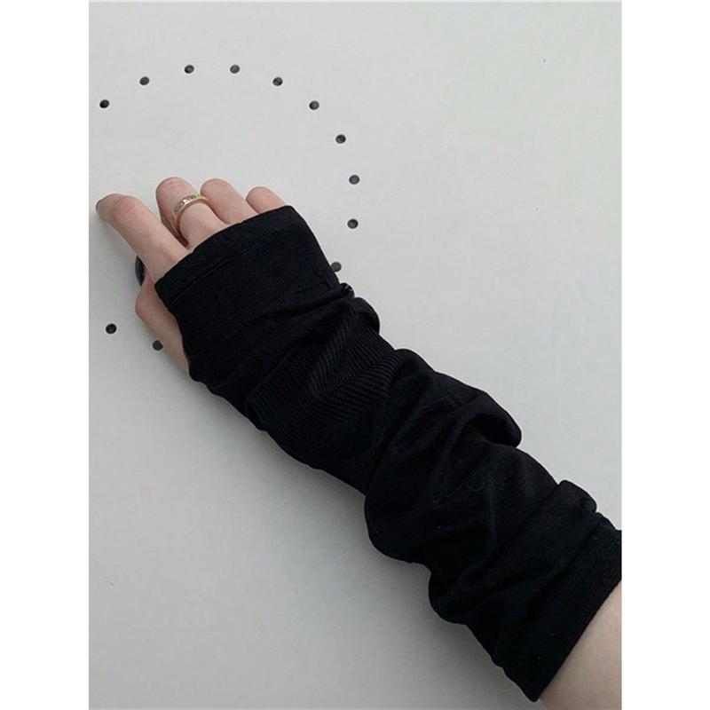 Luna Aurora  Arm Sleeves Women Long Fingerless Gloves Knit Arm Warmer For Women Knit Mitten Gloves With Thumb Hole Halloween Accessories Winter GlovesCold Gloves