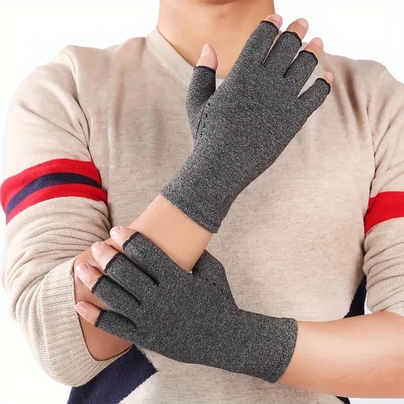 1pair Winter Compression Gloves Fingerless Gloves