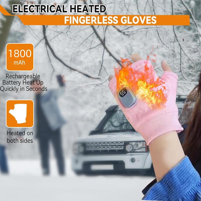 Portable Heating Gloves, 1 Pair Rechargeable Hand Warmer with Digital Display, Heated Gloves with 3 Temperature Modes for Home Use