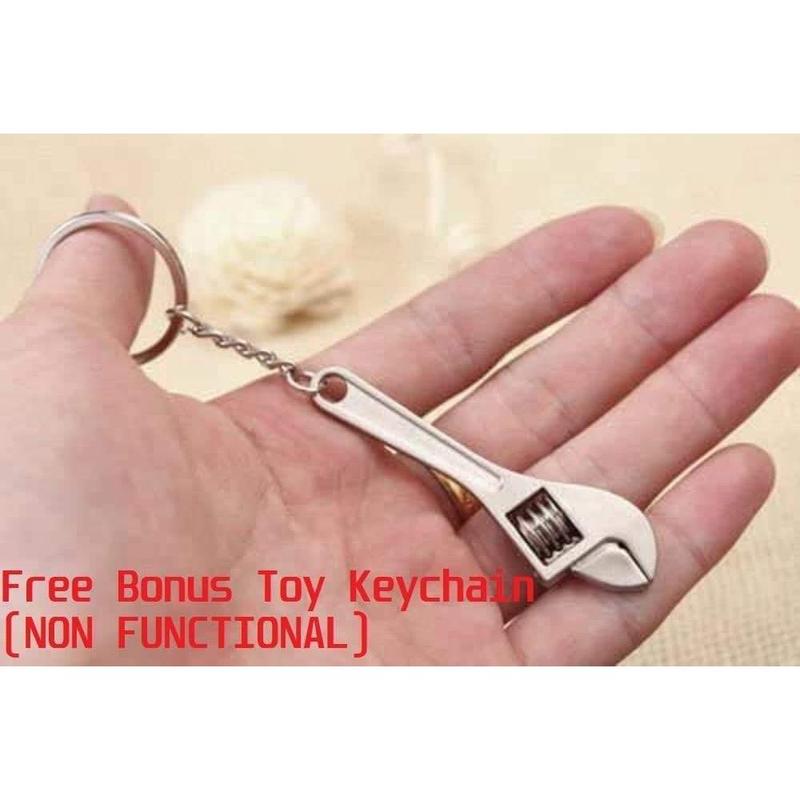 10mm Socket Ratchet Wrench Keychain Key Ring (Optional Free Mini Tape Measurement or Free Mini Toy Wrench Spanner Keychain) Automotive Part Car Auto Key Chain