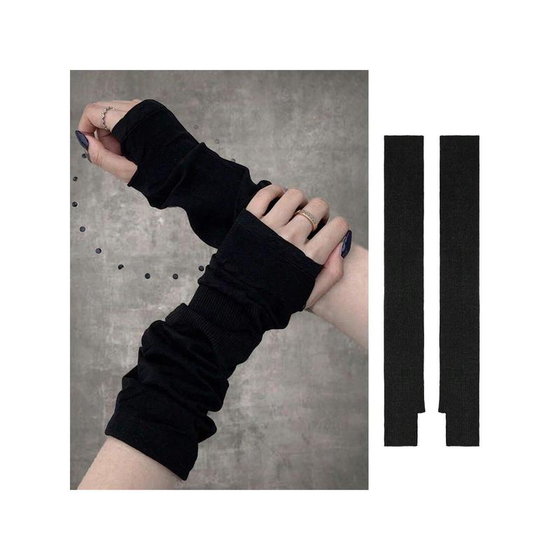 Luna Aurora  Arm Sleeves Women Long Fingerless Gloves Knit Arm Warmer For Women Knit Mitten Gloves With Thumb Hole Halloween Accessories Winter GlovesCold Gloves