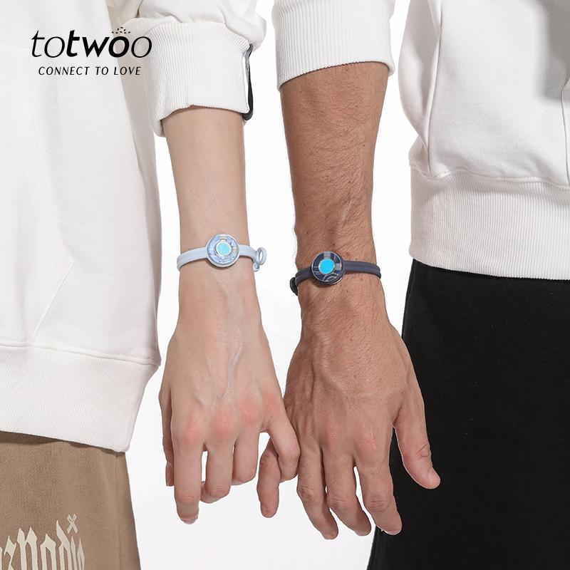 totwoo Candy Waves Long Distance Touch Bracelets Functional Love Connect Gift For Boyfriend or Girlfriend or your Familay