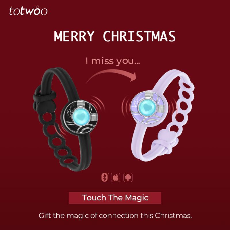 totwoo Candy Waves Long Distance Touch Bracelets Functional Love Connect Gift For Boyfriend or Girlfriend or your Familay