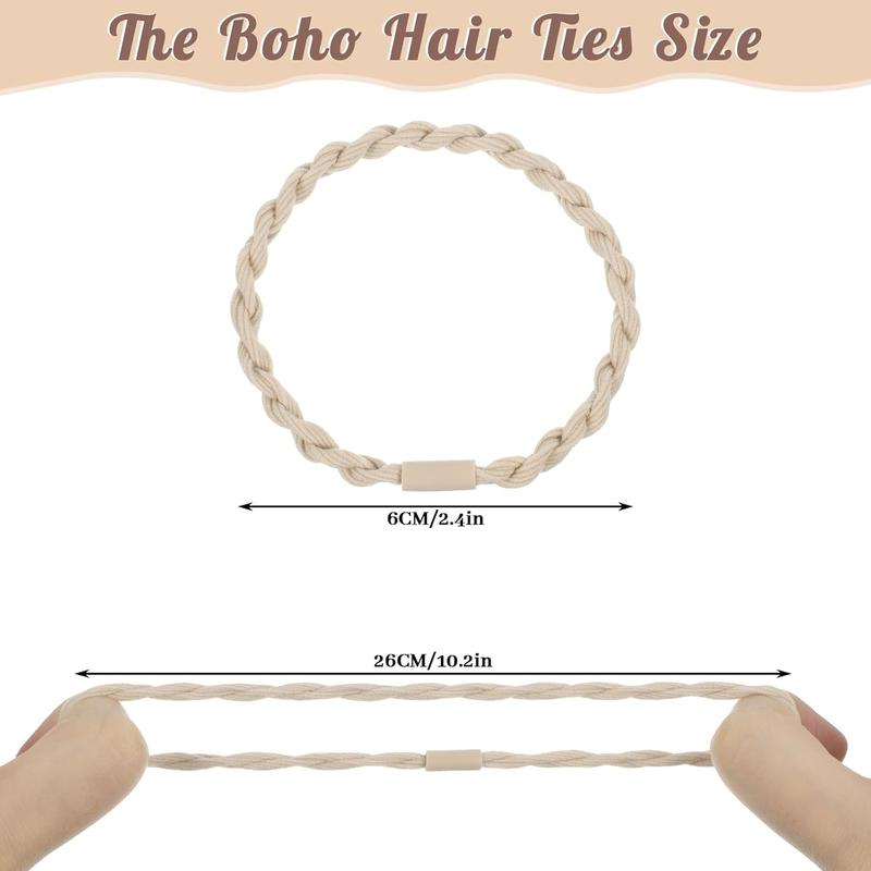 40  Boho Hair Ties, Hair Ties Bracelets for Women Neutral Colors Hair Ties No  Boho Hair Accessories