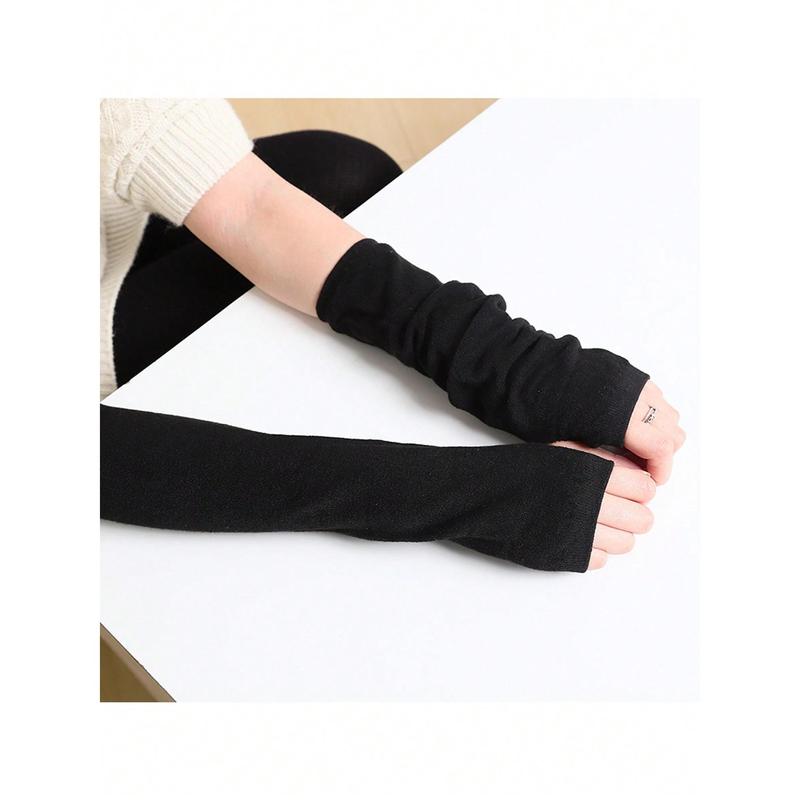 Luna Aurora  Arm Sleeves Women Long Fingerless Gloves Knit Arm Warmer For Women Knit Mitten Gloves With Thumb Hole Halloween Accessories Winter GlovesCold Gloves