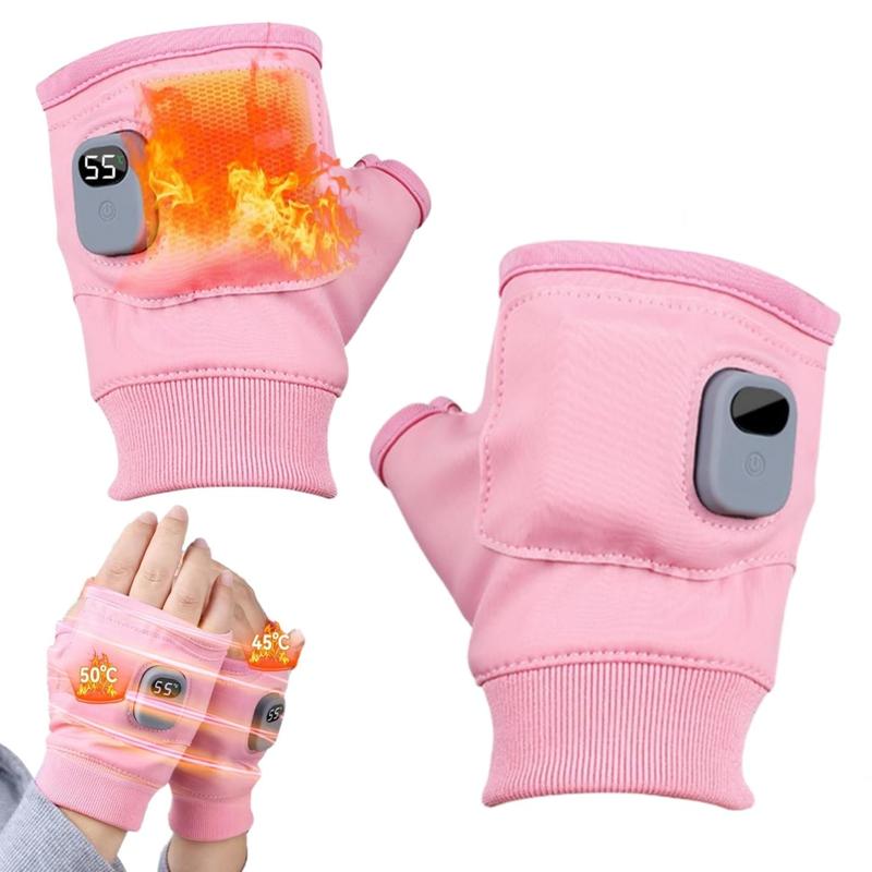 Portable Heating Gloves, 1 Pair Rechargeable Hand Warmer with Digital Display, Heated Gloves with 3 Temperature Modes for Home Use