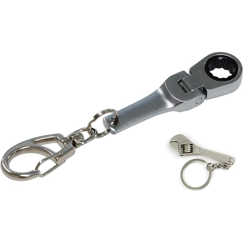 10mm Socket Ratchet Wrench Keychain Key Ring (Optional Free Mini Tape Measurement or Free Mini Toy Wrench Spanner Keychain) Automotive Part Car Auto Key Chain