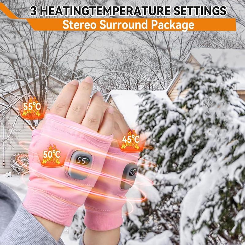 Portable Heating Gloves, 1 Pair Rechargeable Hand Warmer with Digital Display, Heated Gloves with 3 Temperature Modes for Home Use