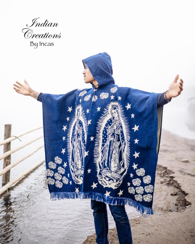 Handmade Alpaca Wool poncho. (Virgen de Guadalupe) Super soft and warm! Manufactured in Ecuador. One Size. Unisex!Gift Ideas