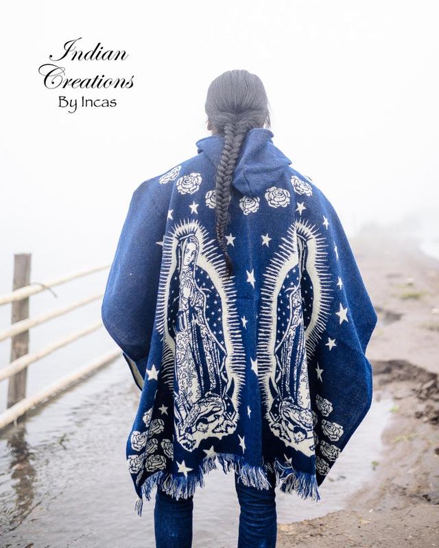 Handmade Alpaca Wool poncho. (Virgen de Guadalupe) Super soft and warm! Manufactured in Ecuador. One Size. Unisex!Gift Ideas