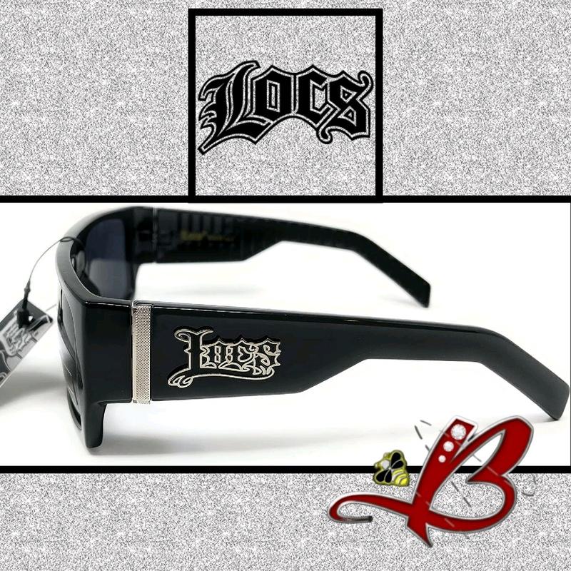 LOCS Flat Top Hardcore Black Glossy Gangster Sunglasses Full Rim Square Cholo OG Lowrider Shades | Original & Authentic Locs