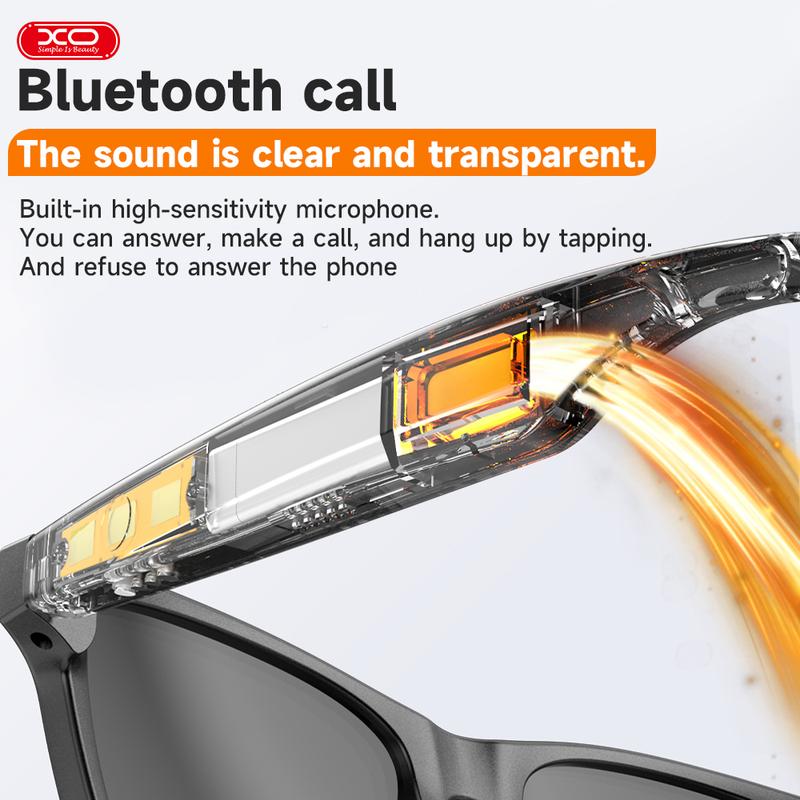 Smart Glasses,Sunglasses with Bluetooth Speaker,Athletic Outdoor UV Protection and Voice Control,Unisex (Grey Lens)