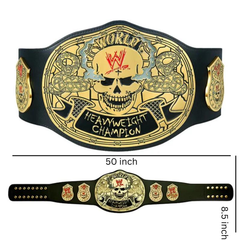 Smoking Skull Title Championship Belt Wrestling belt for Adult Adult Size Replica 2MM Brass, Black Best Gift for Man's Best Gift For Christmas