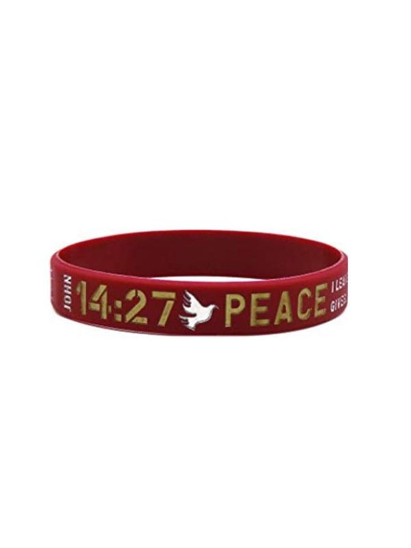 Christian Inspirational Believe Peace Grace Faith Bible Verse Silicone Bracelet (4pcs), Rubber Wristband for Women & Men, for Party, Daily Clothing Decor, Birthday Gift