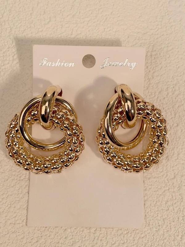 Fashionable Design Circles Dangle Earrings, 1 Pair Fashion Jewelry for Party, Daily Clothing Decor, Trendy All-match & Exquisite Jewelry for Birthday Gift