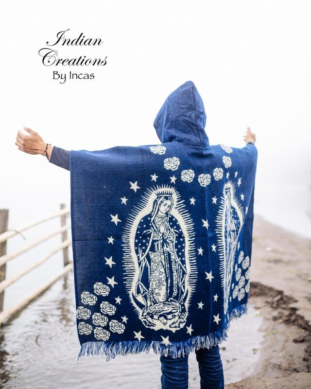 Handmade Alpaca Wool poncho. (Virgen de Guadalupe) Super soft and warm! Manufactured in Ecuador. One Size. Unisex!Gift Ideas