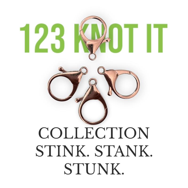 Stink. Stank. Stunk. Set of 4 large stitch markers for crocheting